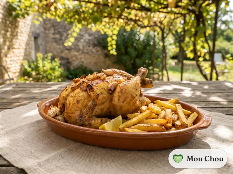 Mhammer Hähnchen mit hausgemachten Pommes