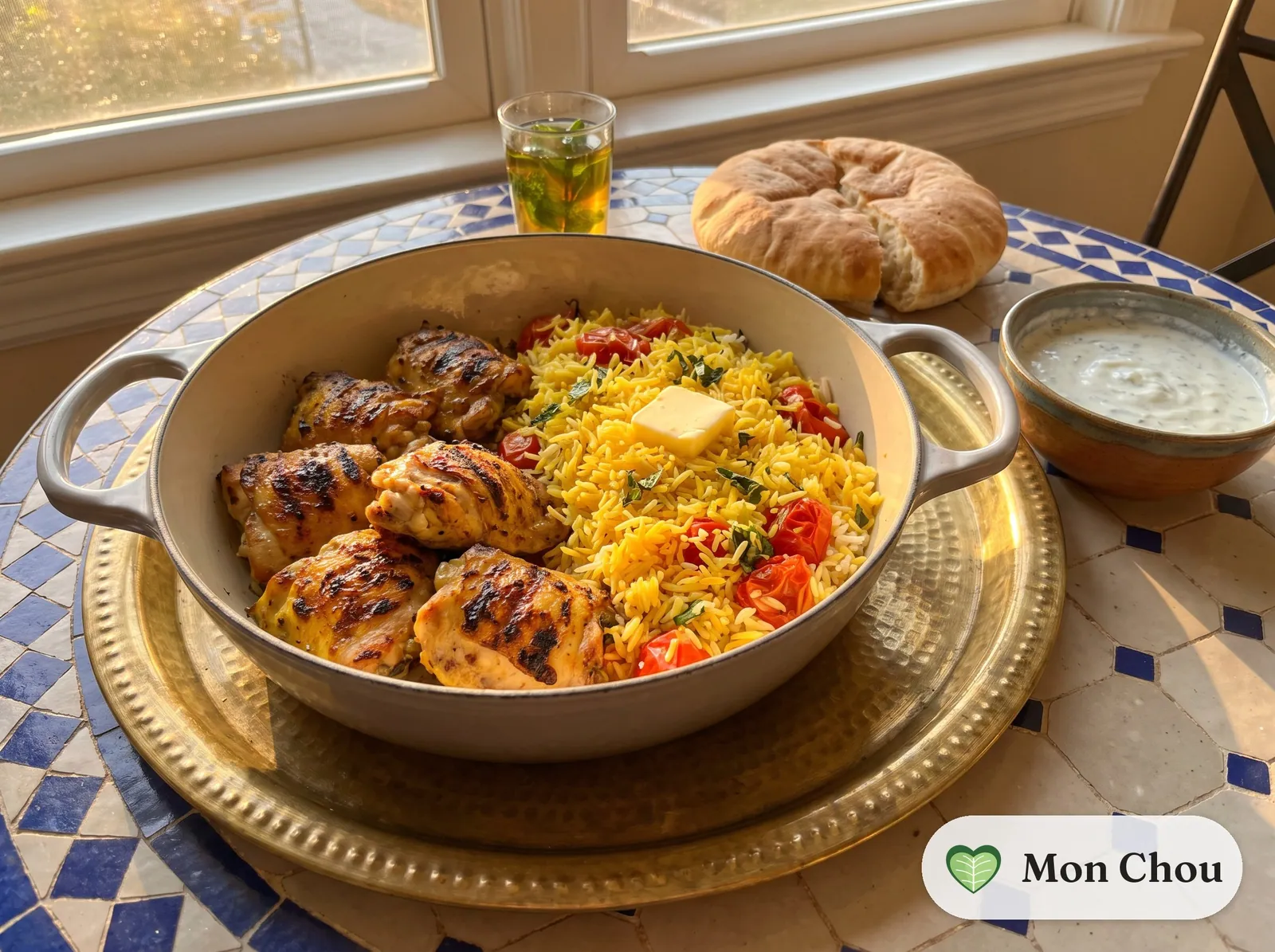 Joojeh kabab et riz safrané
