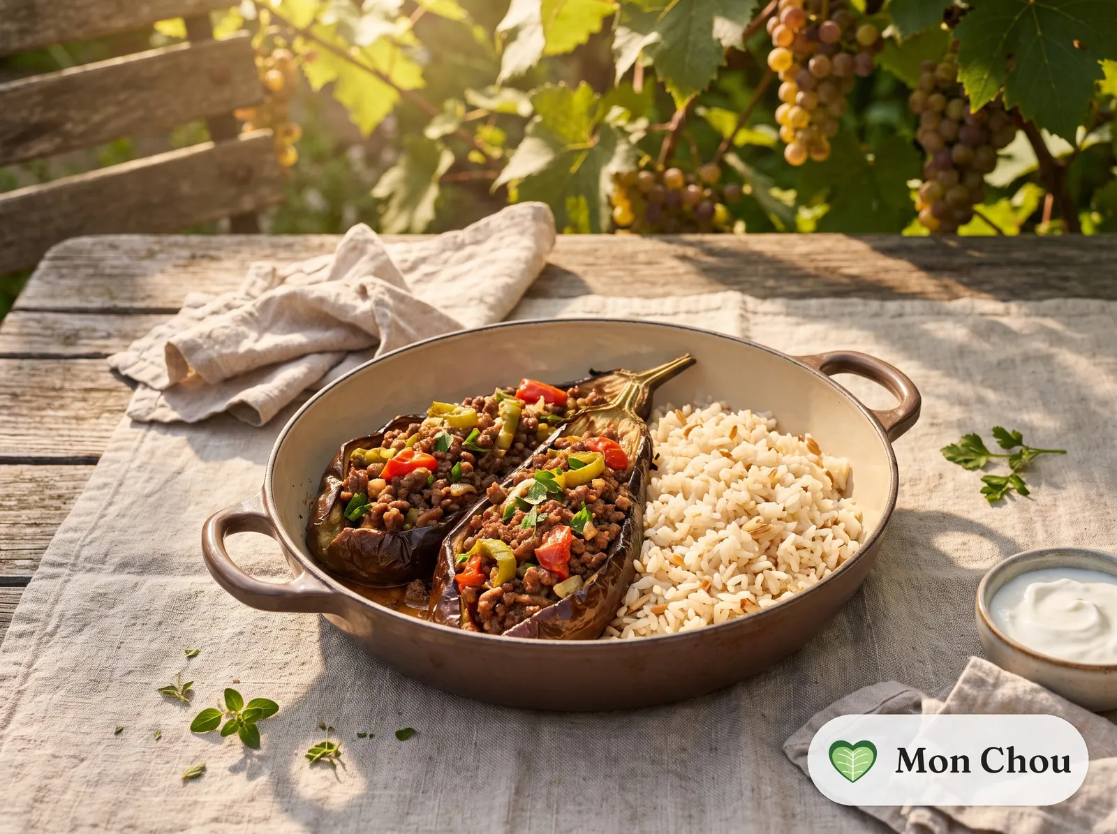 Karniyarik et riz pilaf