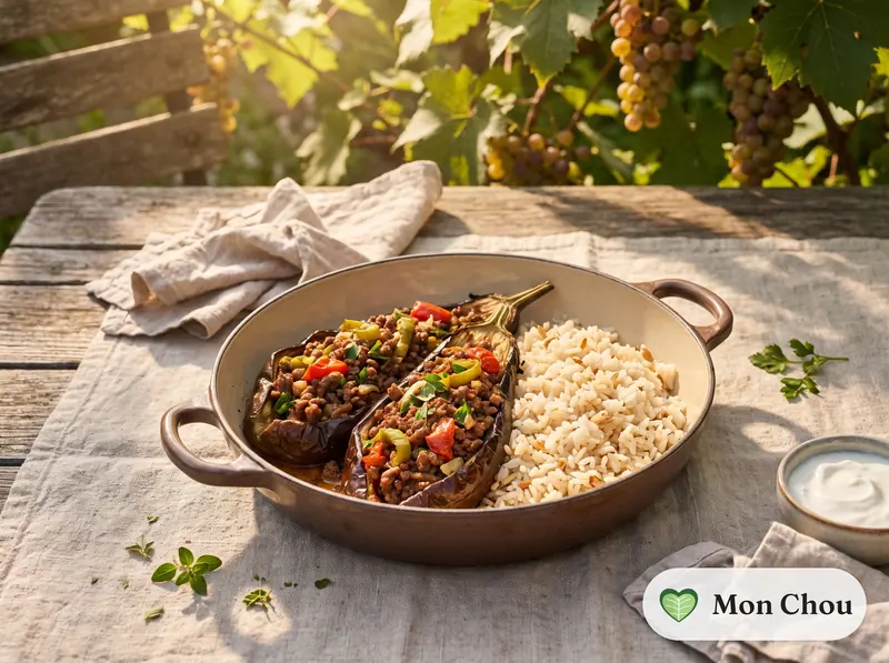 Karniyarik et riz pilaf
