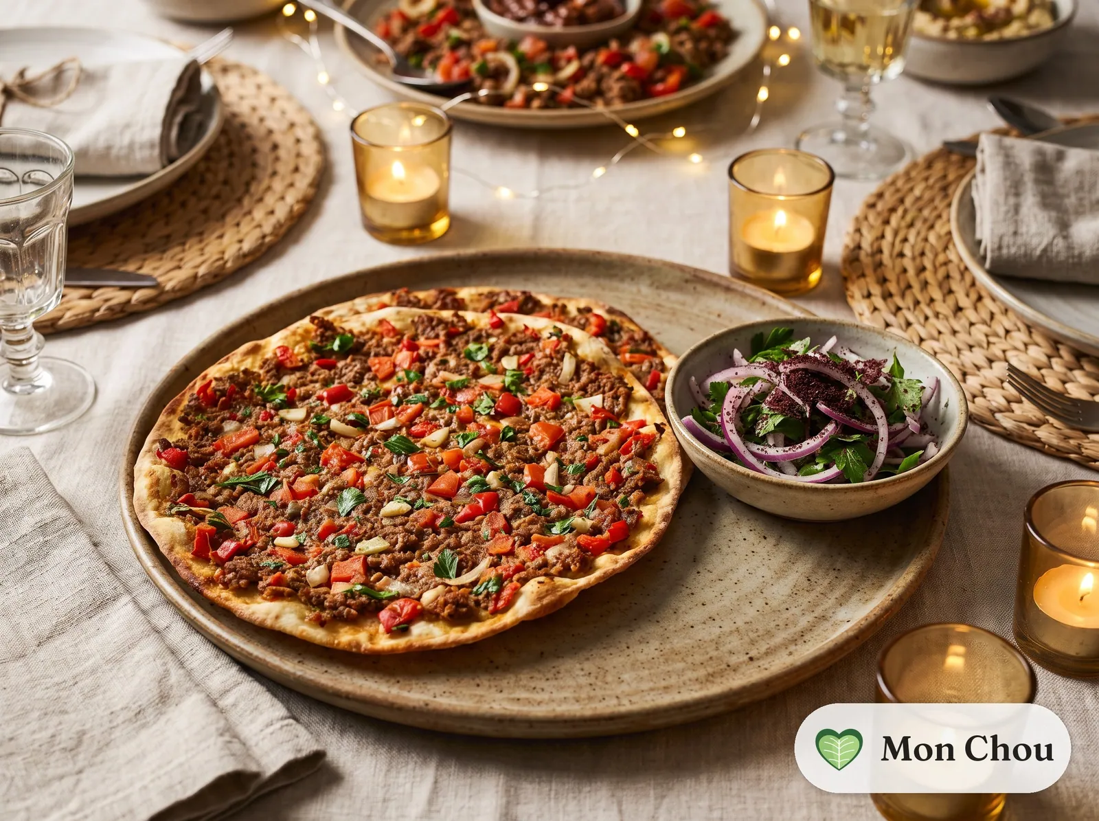 Lahmacun with sumac salad