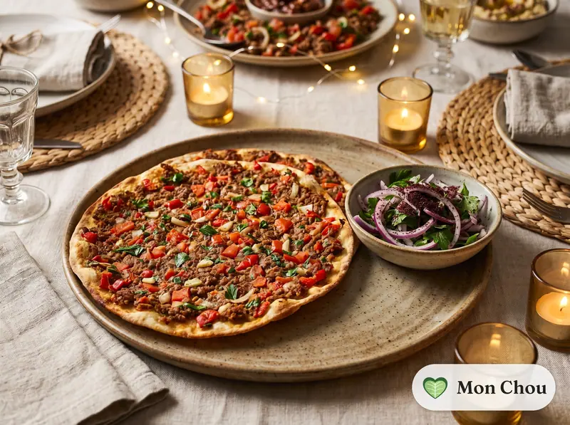 Lahmacun et salade au sumac