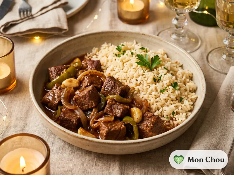 Tas kebab et riz pilaf