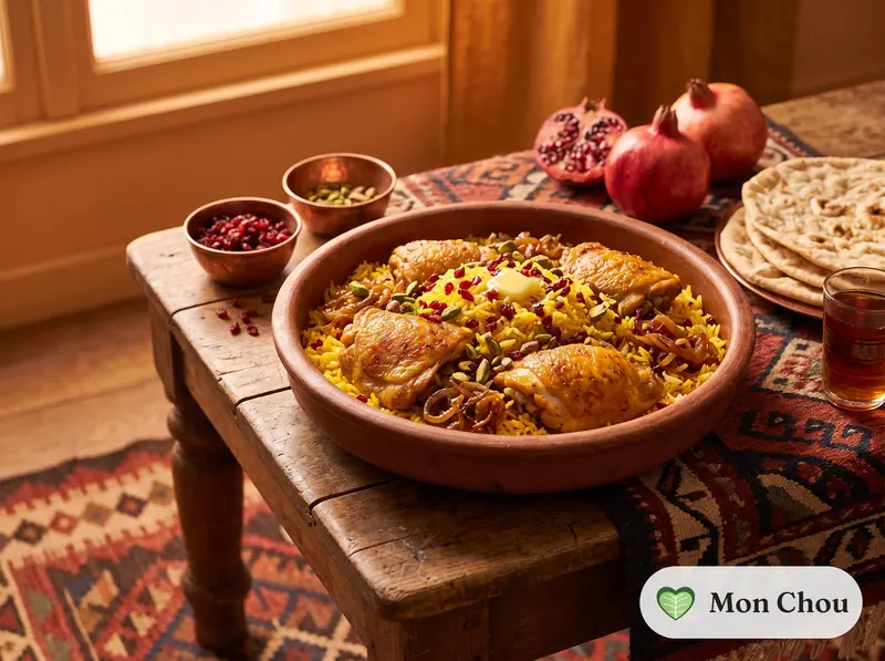 Zereshk Polo mit Hähnchen