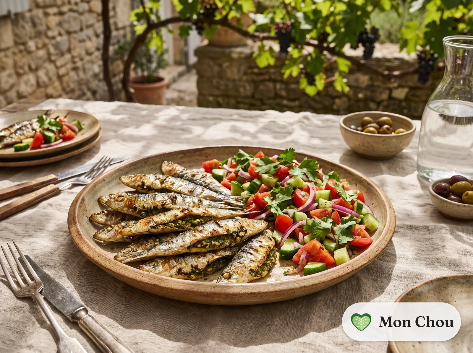 Gefüllte Sardinen mit Chermoula und marokkanischem Salat