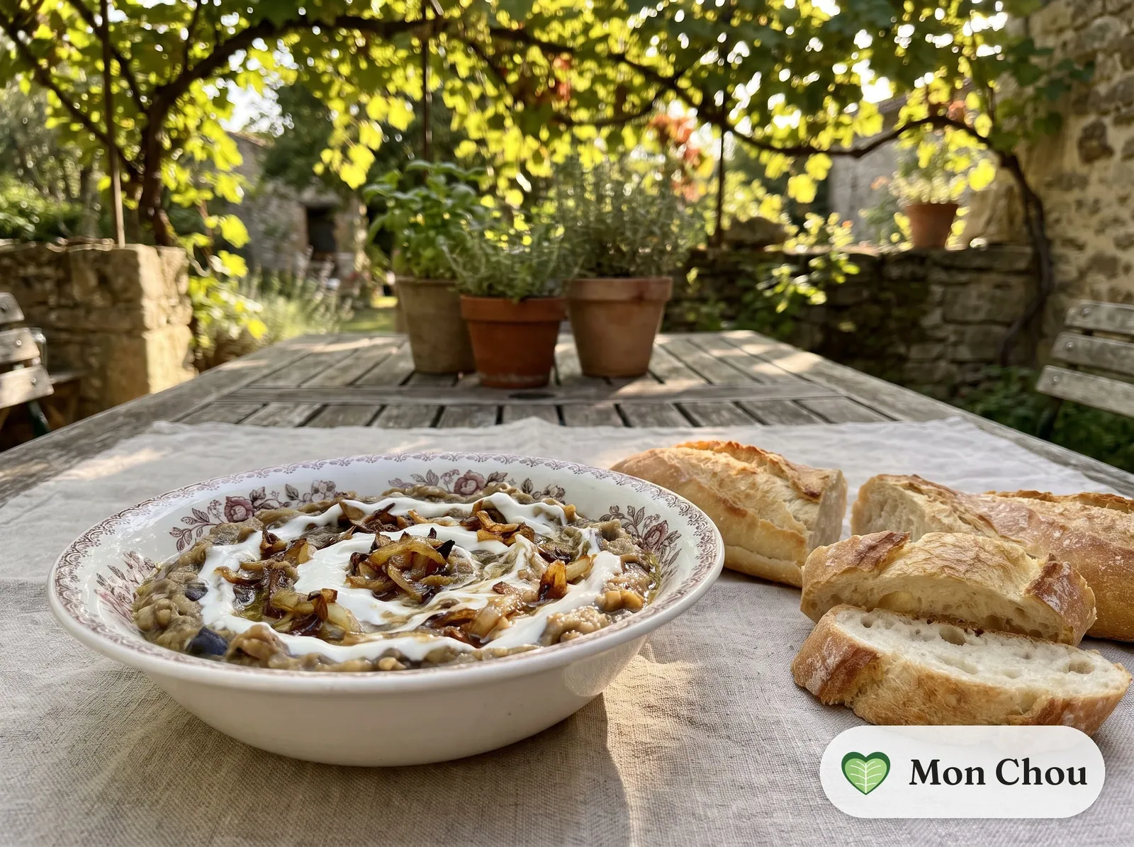 Kashk e Bademjan mit Brot