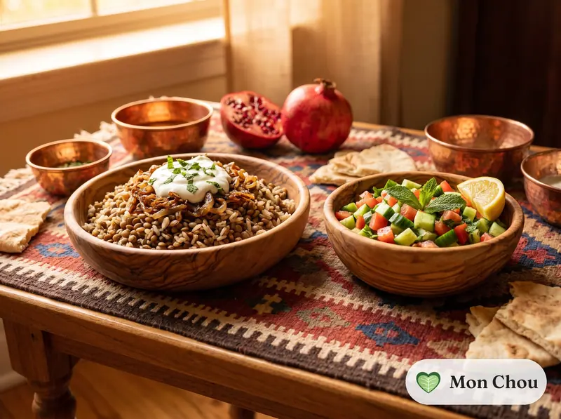 Mujaddara et salade