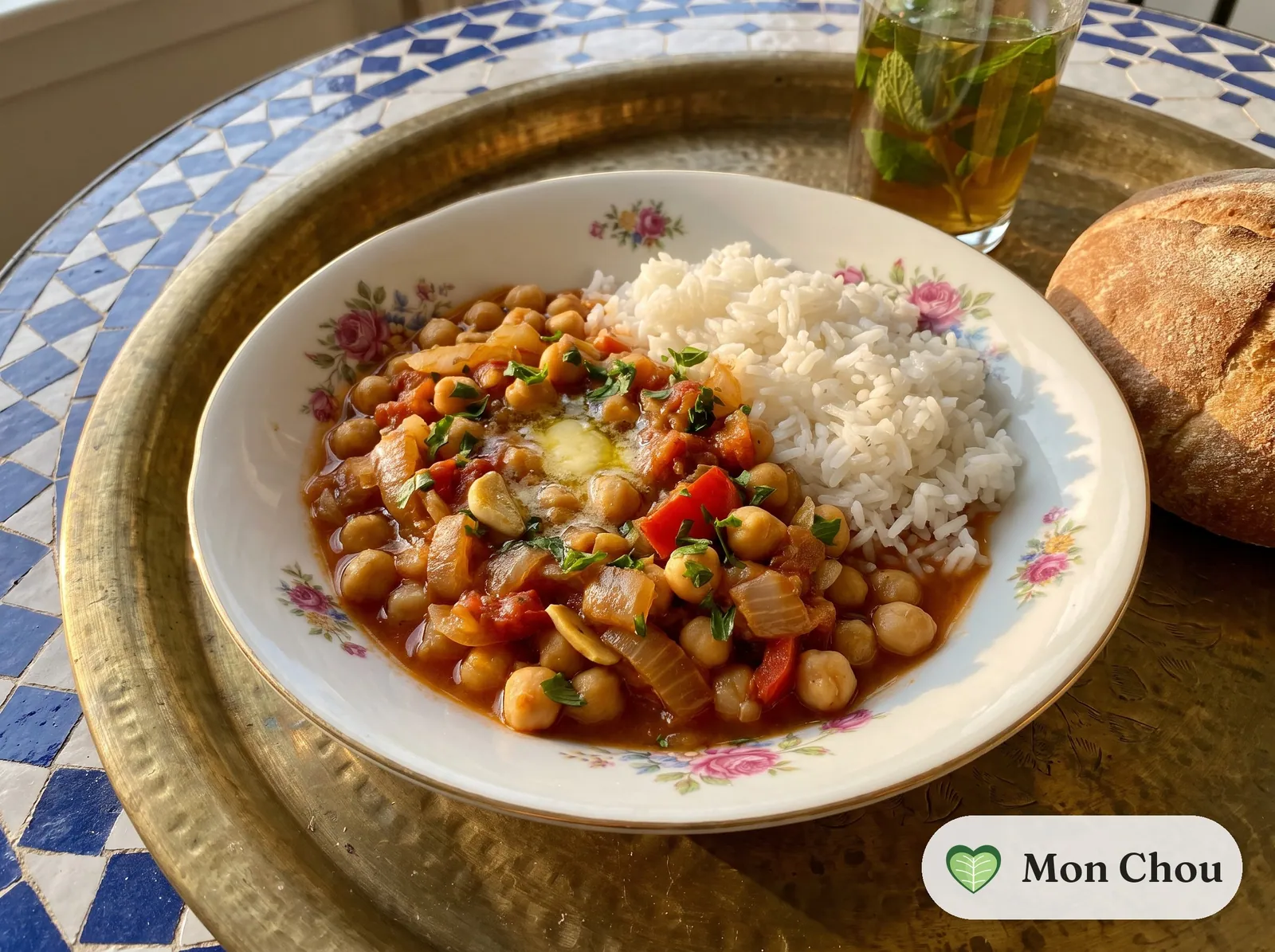 Turkish Chickpea Stew with Pilaf Rice