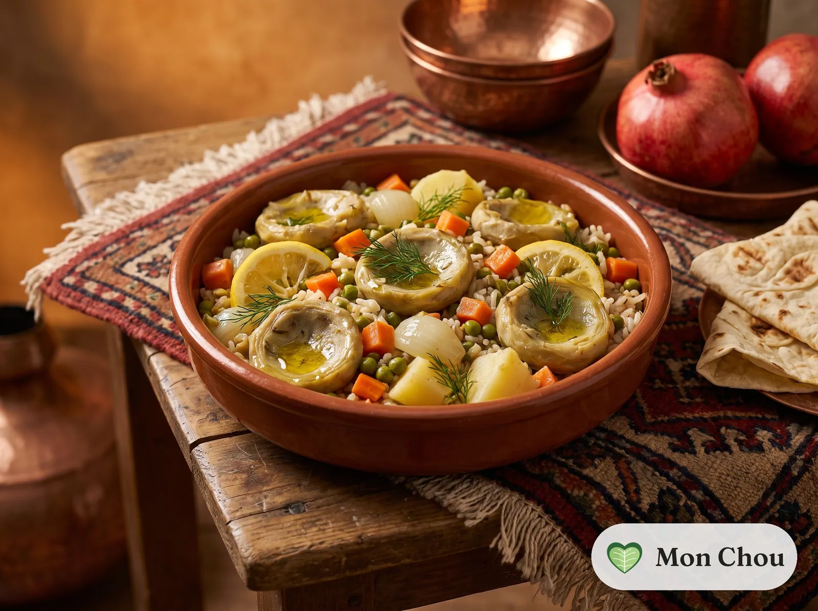 Artichauts à l&rsquo;huile d&rsquo;olive et riz