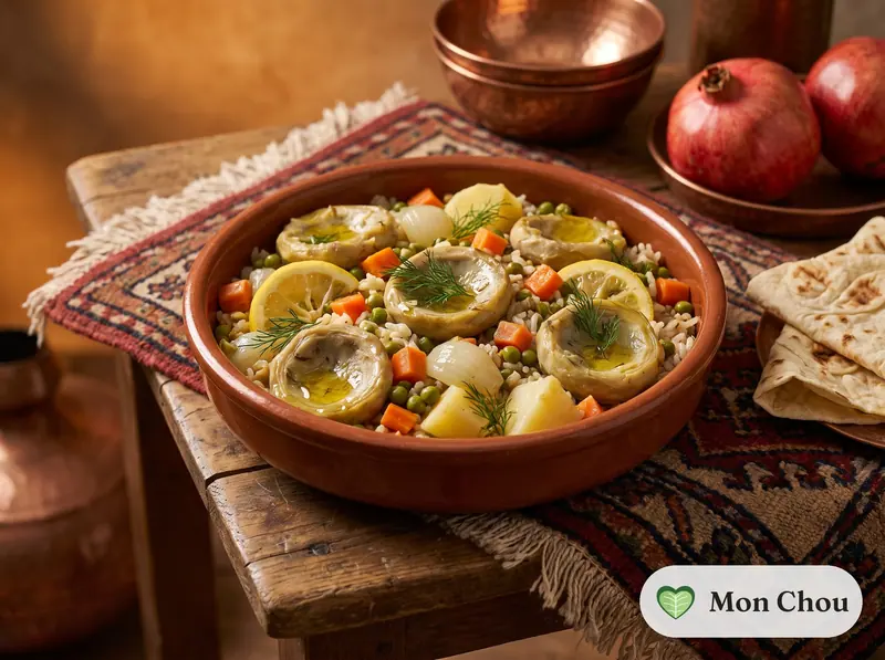 Artichauts à l&rsquo;huile d&rsquo;olive et riz
