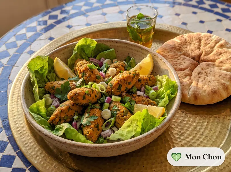 Mercimek köftesi et salade