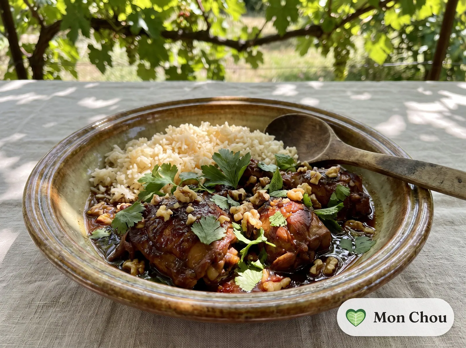 Morgh-e torsh with rice