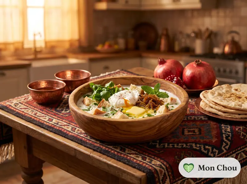 Spas, Armenian yogurt soup, with bread