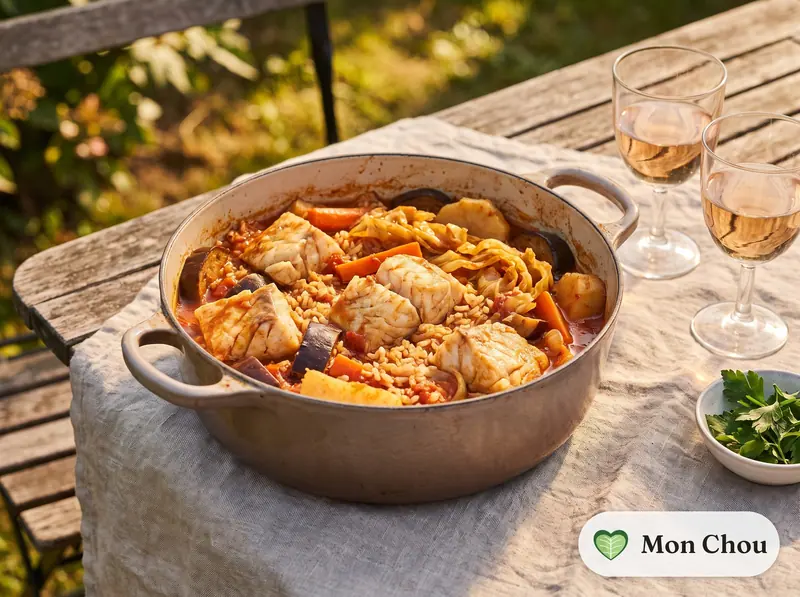 Thiéboudienne au poisson et légumes