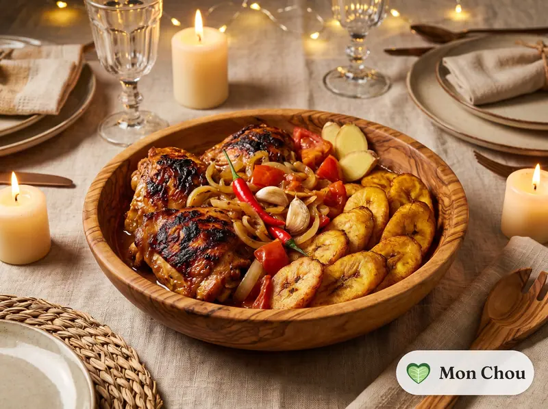 Alloco et poulet braisé