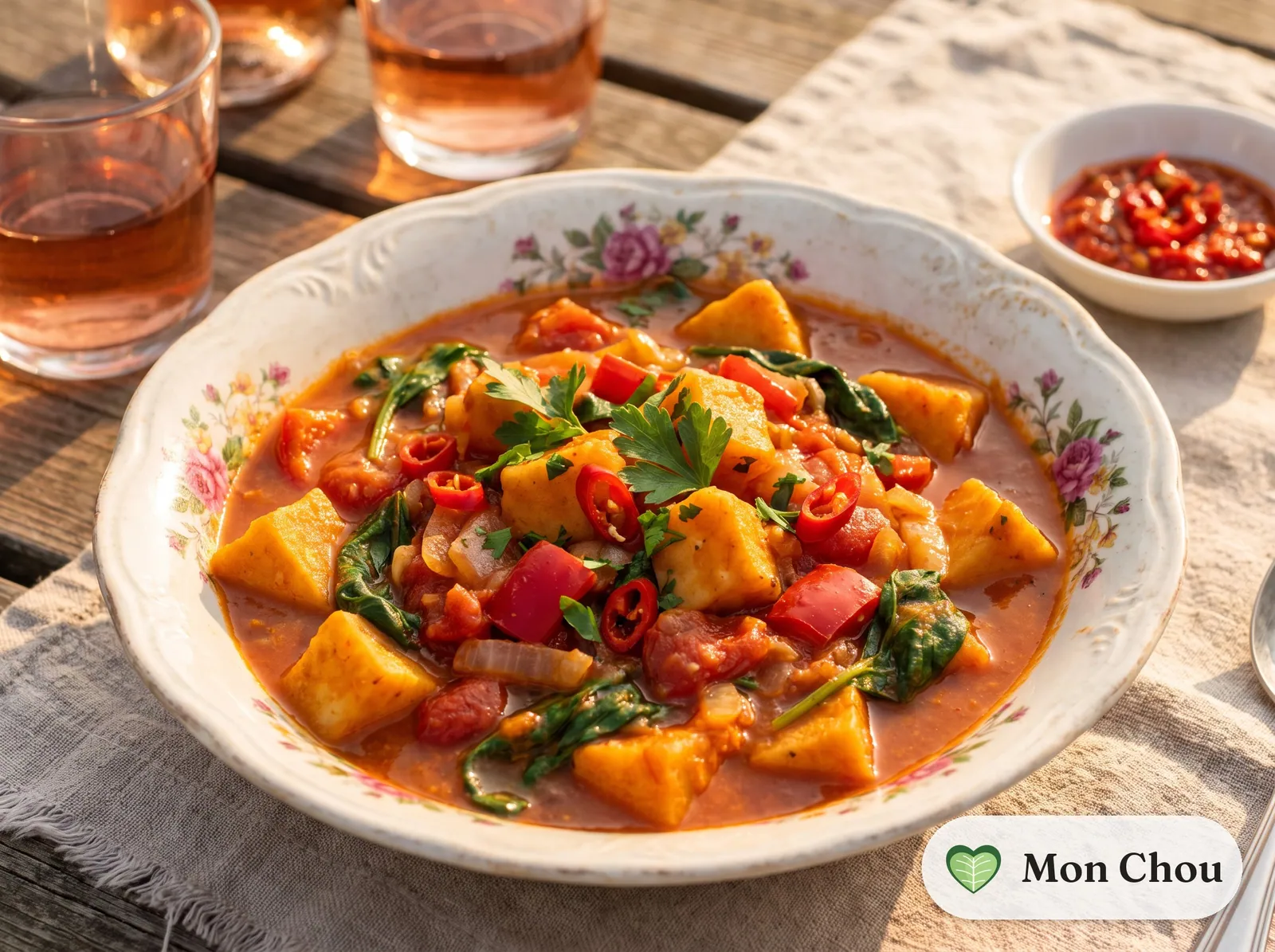 Asaro, nigerianischer Yams Eintopf mit Tomate