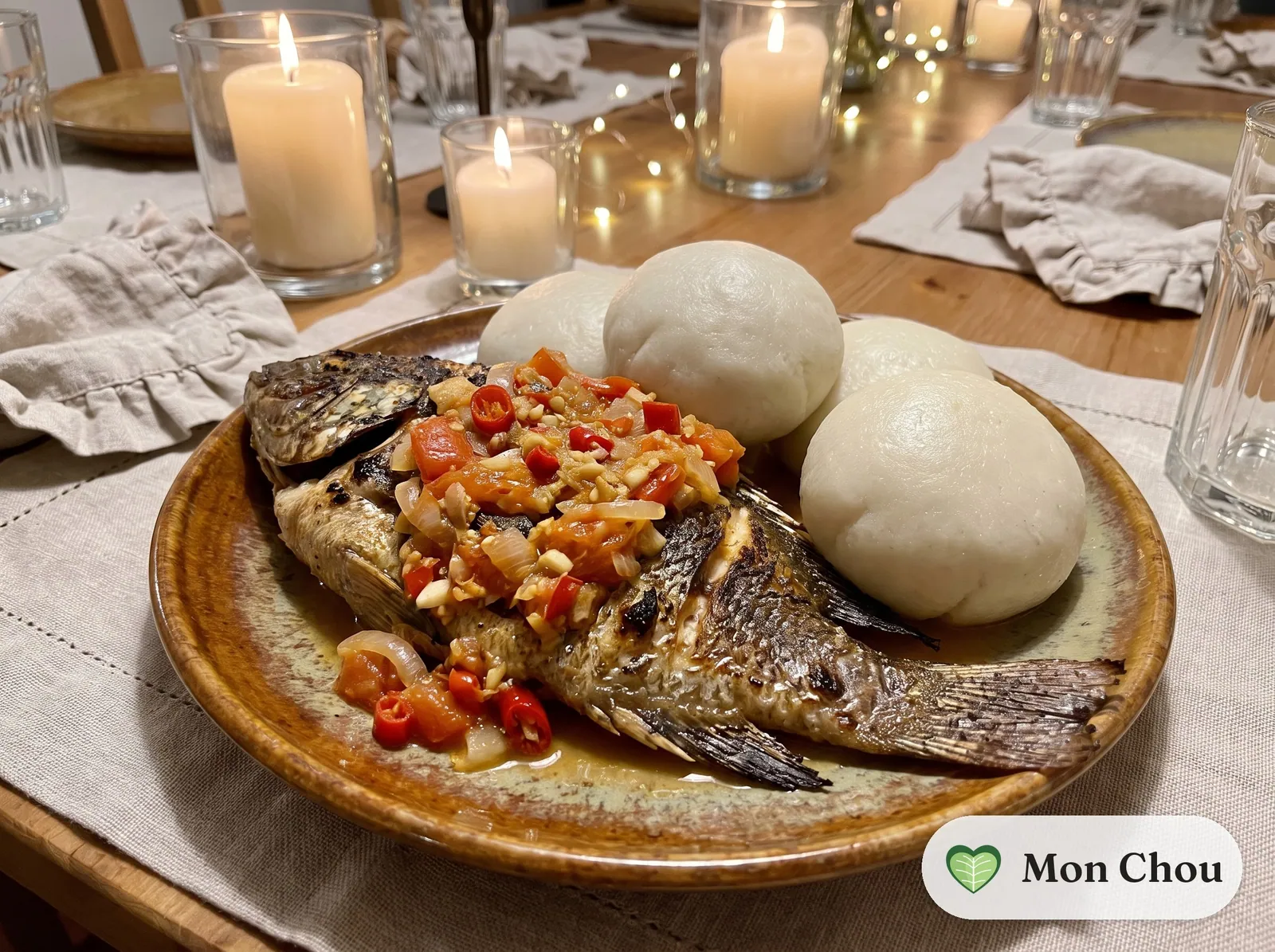 Banku et tilapia grillé