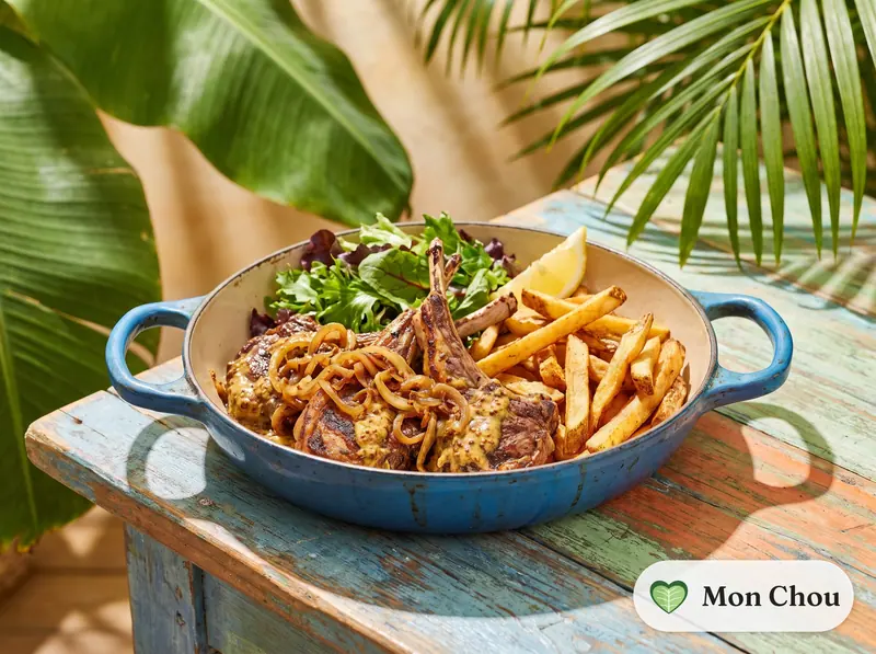 Dibi d&rsquo;agneau, oignons et frites
