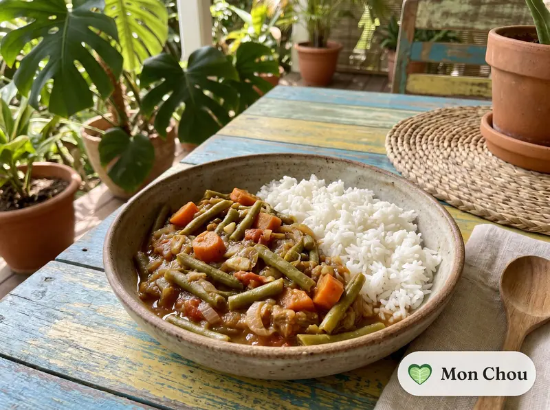 Ethiopian Fasolia with rice