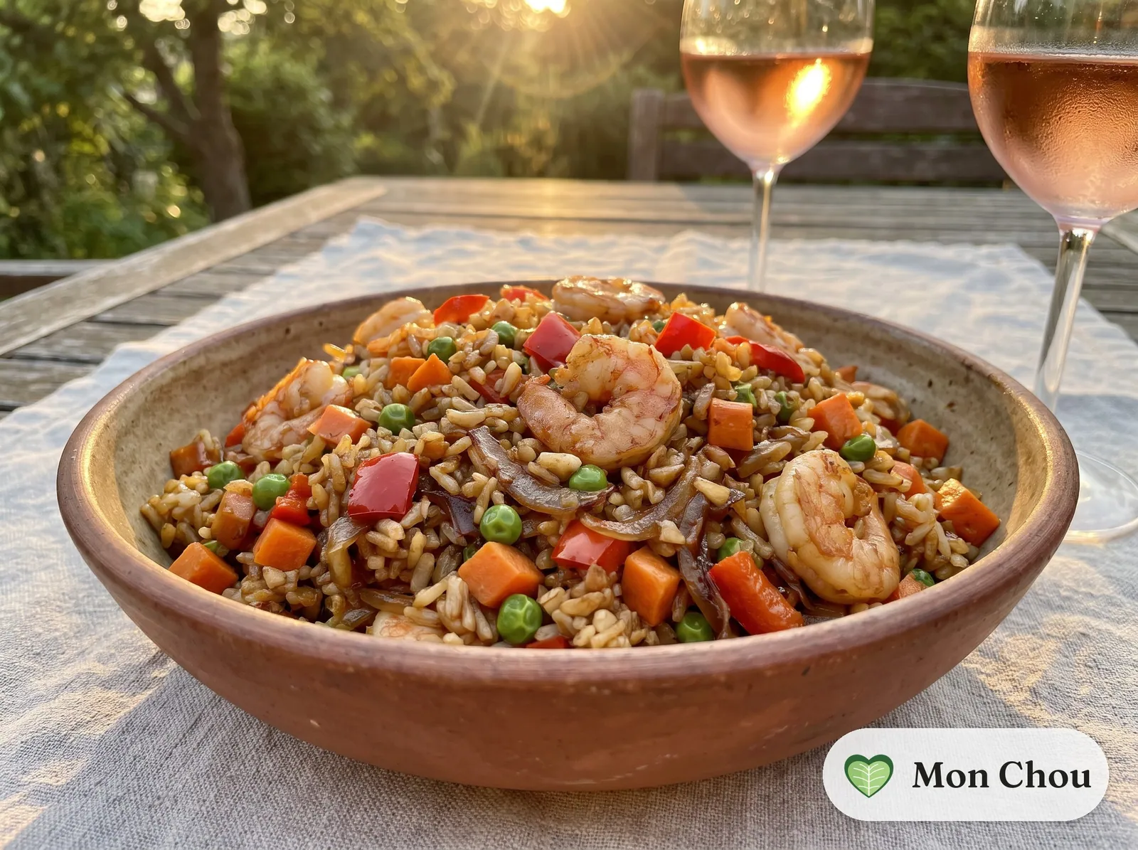 Nigerianischer Fried Rice mit Garnelen