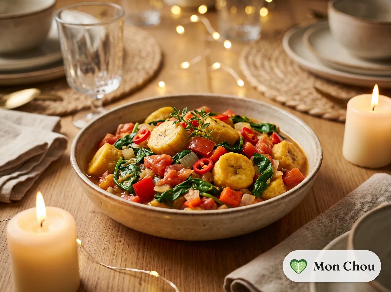 Plantain porridge with spinach