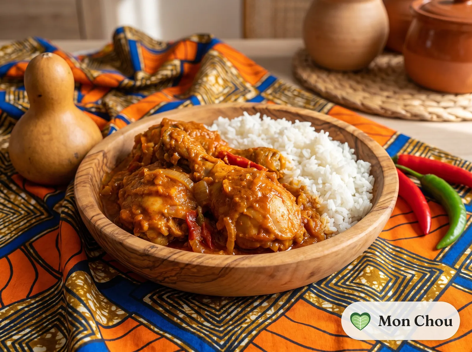 Hähnchen Moambe mit Reis