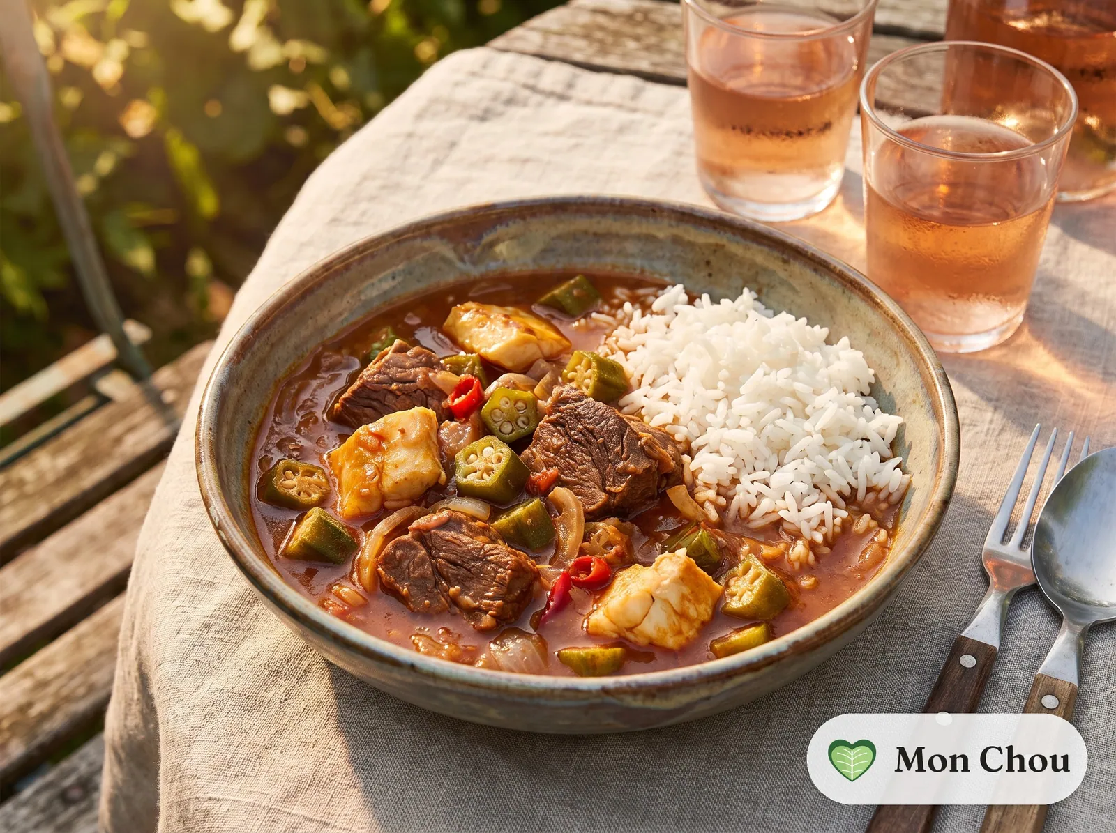 Soupou kandja with beef and rice