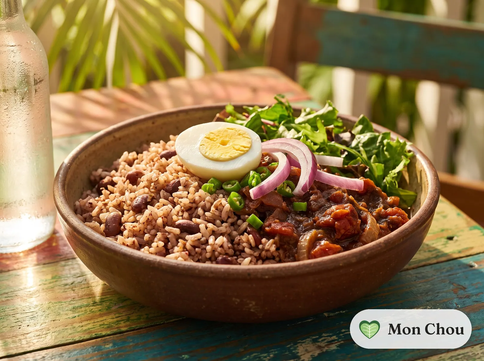 Waakye, riz aux haricots et œuf dur