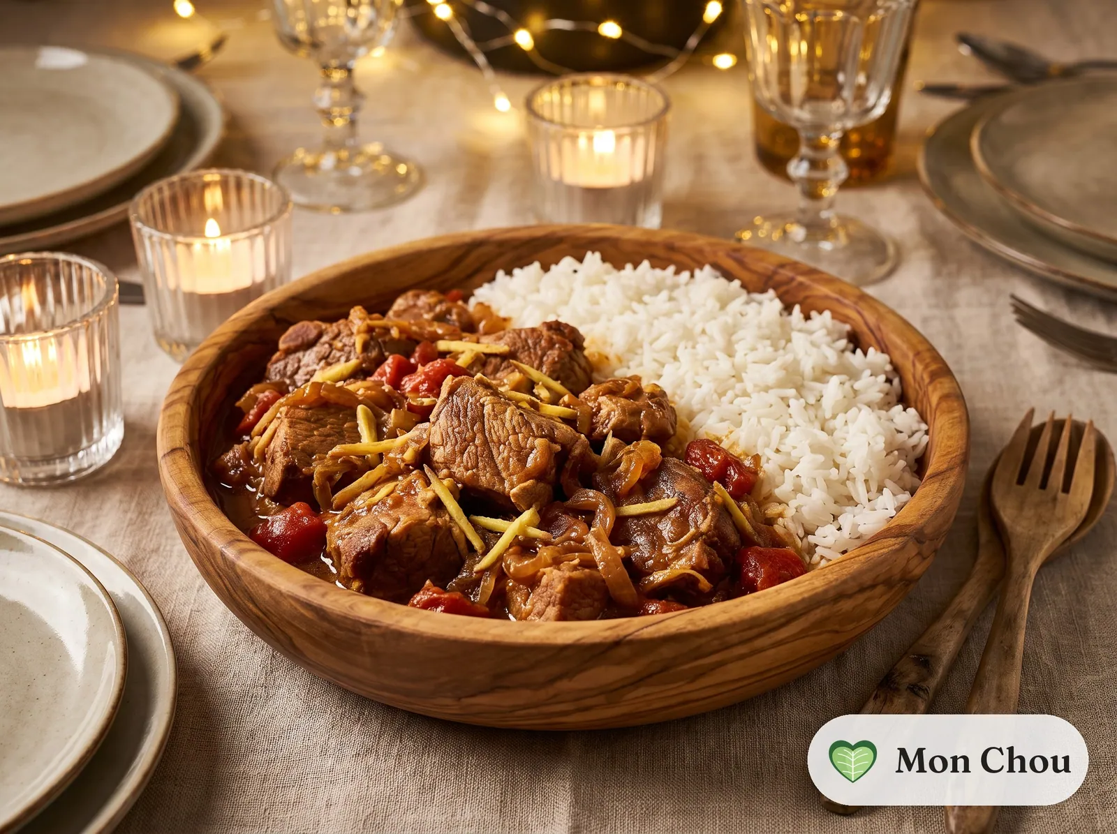 Porc au gingembre à la malgache et riz
