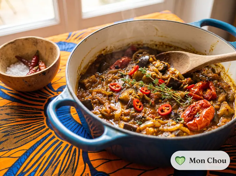 Cari de bringelles et riz