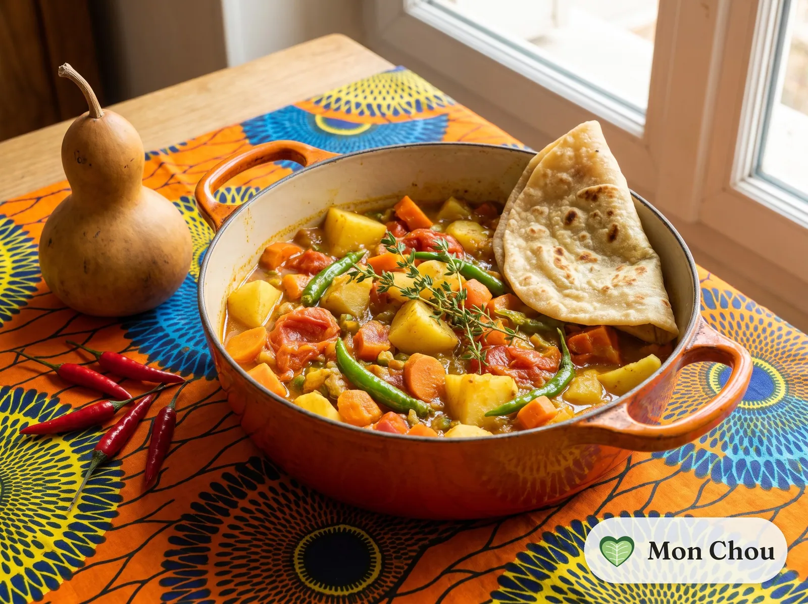Dholl puri et cari de légumes