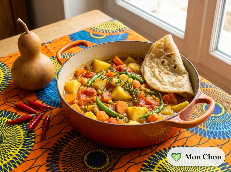 Dholl puri et cari de légumes