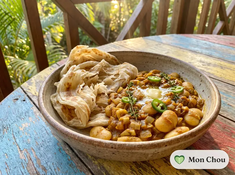 Farata and gros pois curry