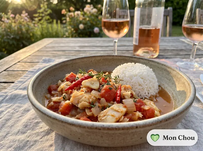 Rougail morue with rice