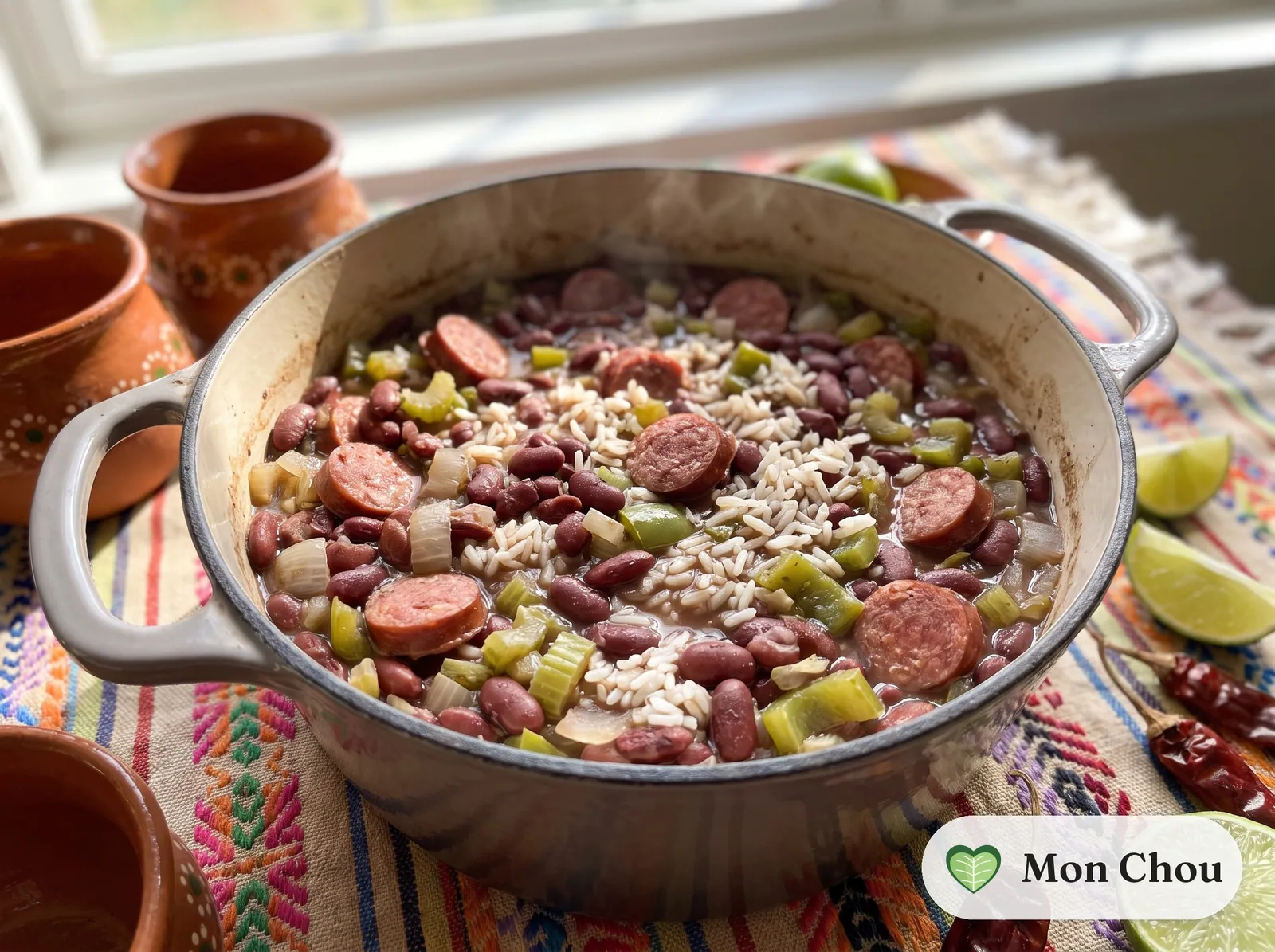 Louisiana Red Beans and Rice mit geräucherter Wurst