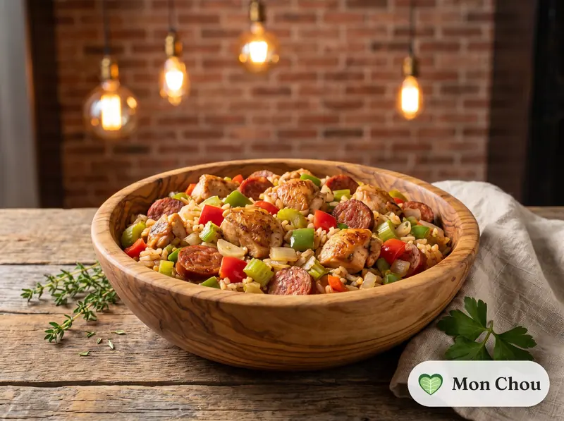 Jambalaya au poulet et chorizo
