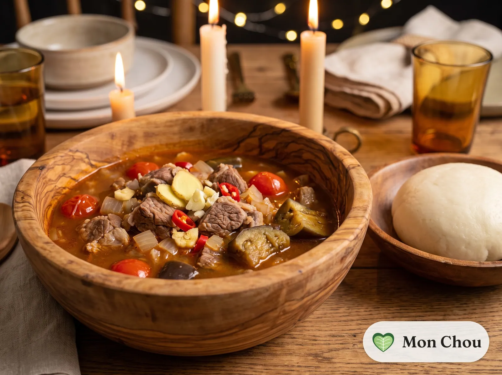Light soup à l&rsquo;agneau et fufu