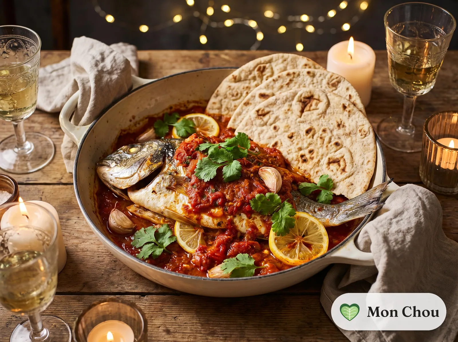 Poisson à la yéménite et galettes