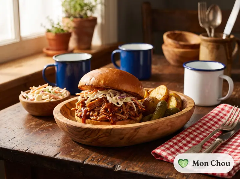 Pulled pork en burger et coleslaw