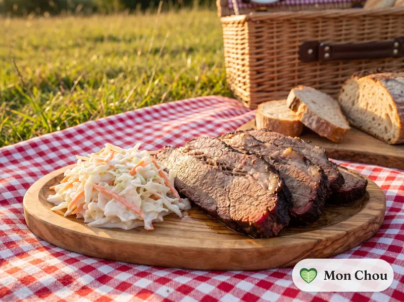 Brisket de bœuf façon Texas et coleslaw