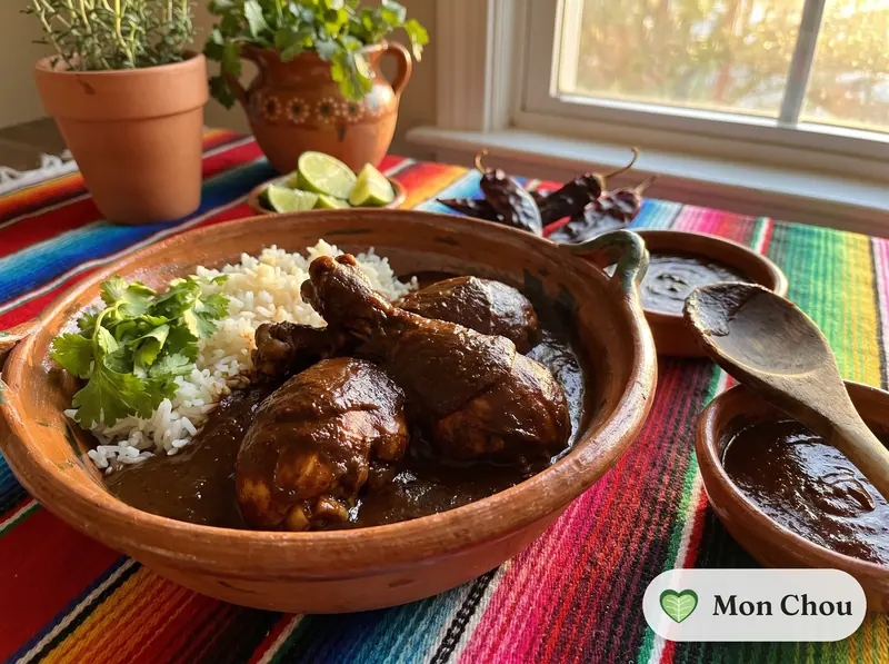Mole poblano au poulet et riz