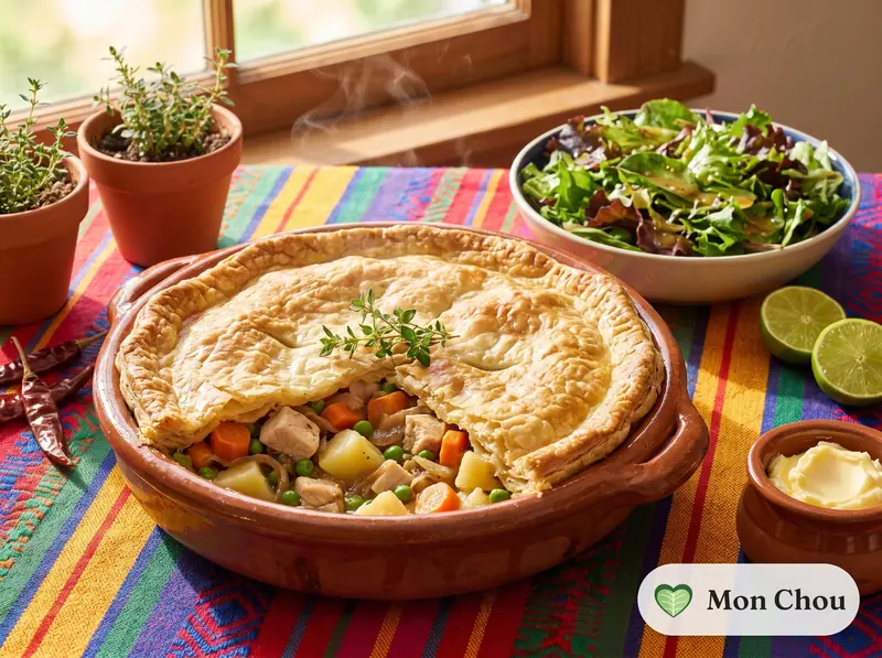 Pâté au poulet et salade verte