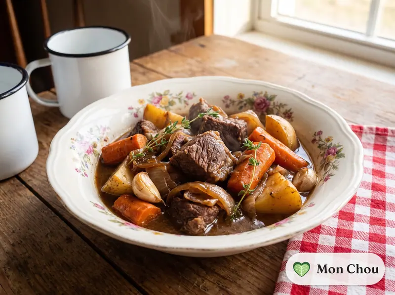 Pot roast et légumes racines