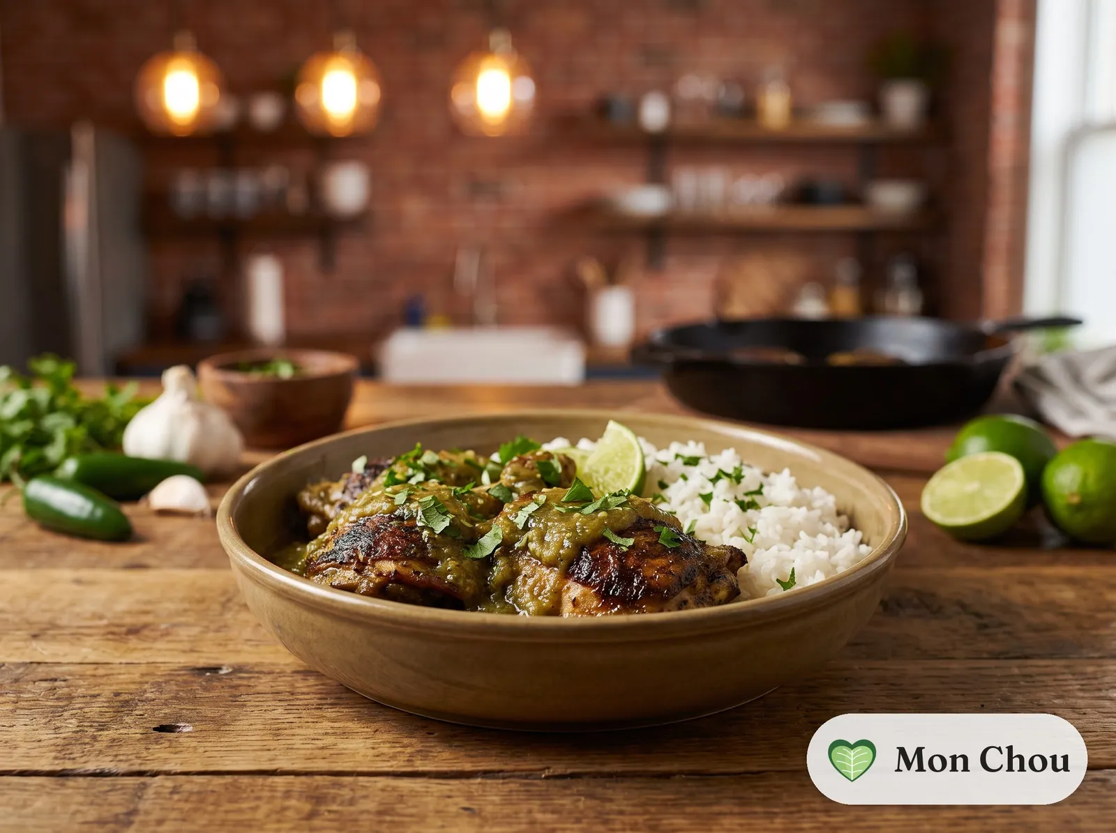 Salsa verde chicken with rice