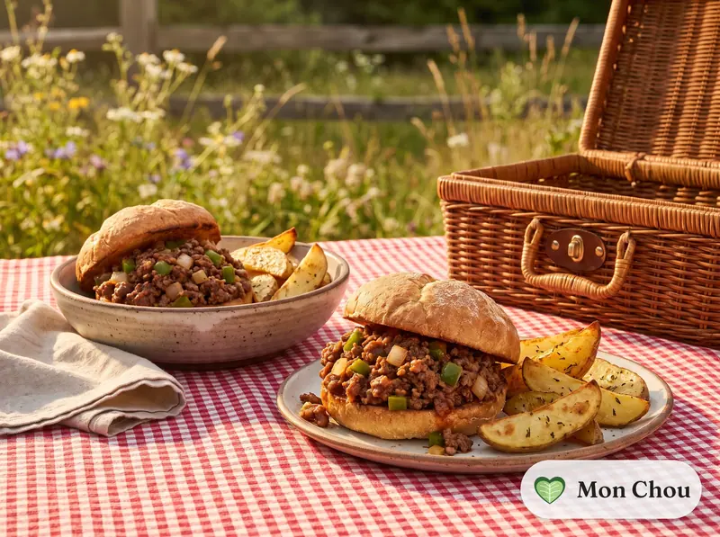 Sloppy joes et frites au four