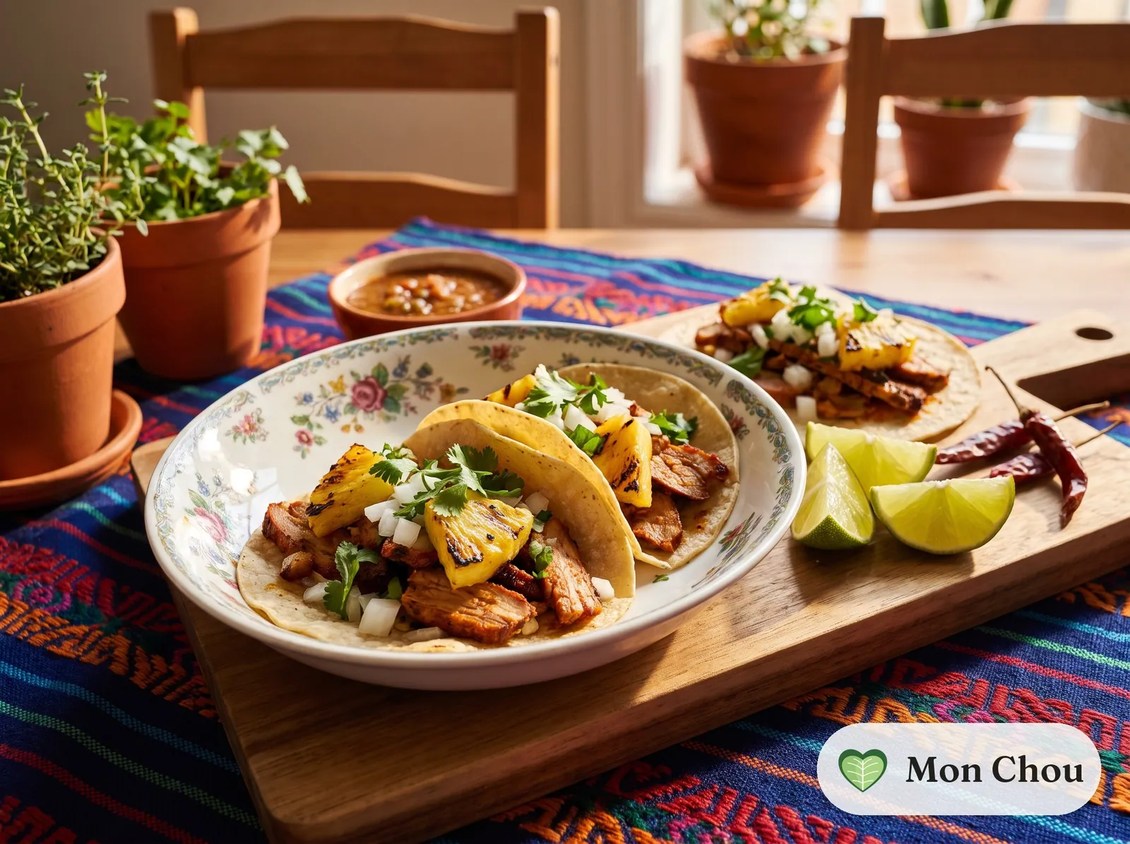 Tacos al pastor et ananas grillé
