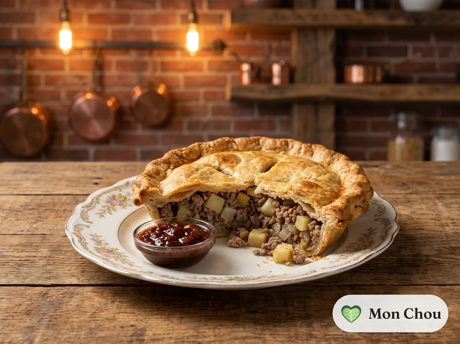 Quebec tourtière with fruit ketchup