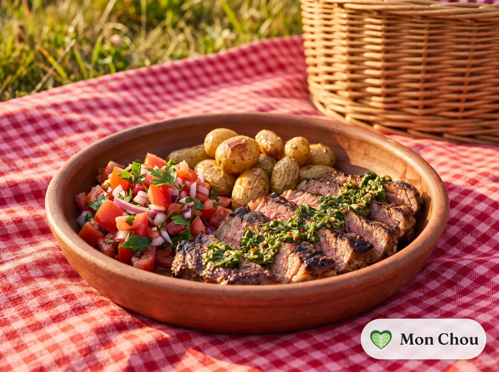 Asado au chimichurri et salade criolla