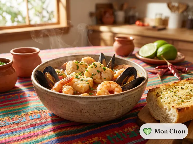Cioppino et pain à l&rsquo;ail