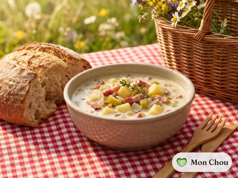 Clam chowder et pain de campagne
